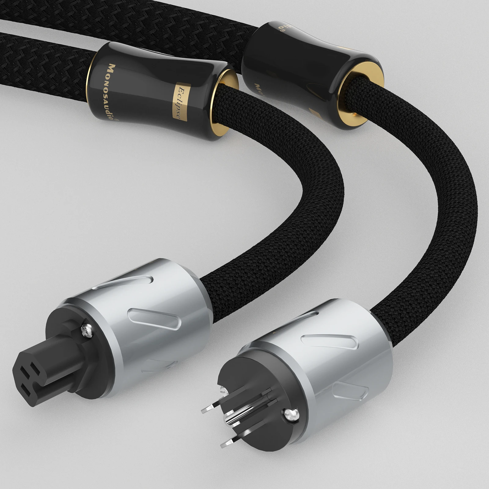 Monosaudio-Câble d'alimentation 6N en argent pur, référence éclipse, HiFi, interconnexion audio, prise Schuko EU/US