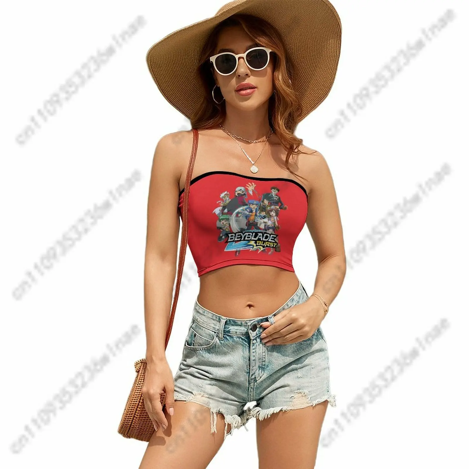 

Beyblade Strapless Tops Womens Tube Top Soft Sleeveless T-Shirt Daily Commuting Casual Custom Tank Top Cosplay Tube Top