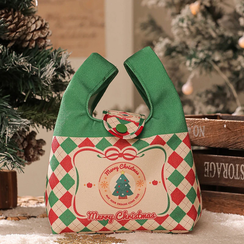 

1PC HAPPY DOG Christmas Gift Bags Multi-Size Drawstring & Tote Bags With Cute Dachshund, Christmas Tree Pattern