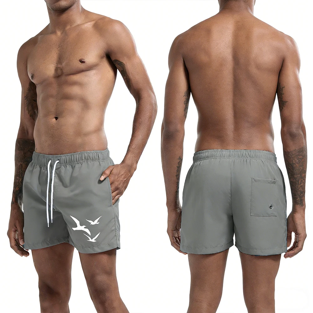 Picture 3: Casual Men's Board Shorts Swimming Trunks Quick Dry Board Shorts Bathing Suit Breathable Drawstring With Pockets Seagull Print
