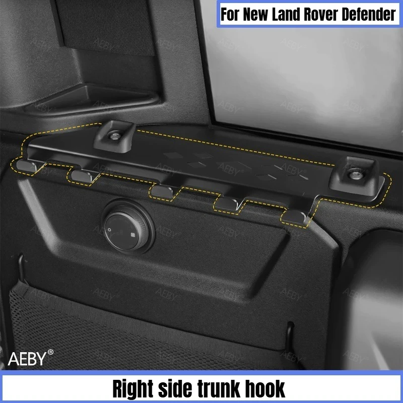 AEBY For New Land Rover Defender 110 2020-2026 Trunk Hook Right Side Cargo Organizer Hanger Storage Accessories Interior