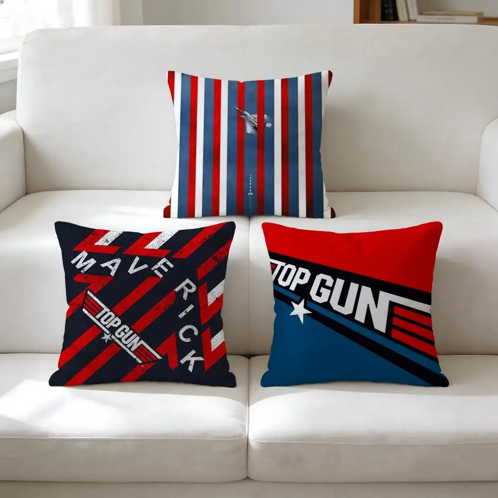 Classic Film T-Top Gun Cushion Cover Breathable Short Plush Pillow Case Wrinkle-Resistant Machine-Washable For Easy Care