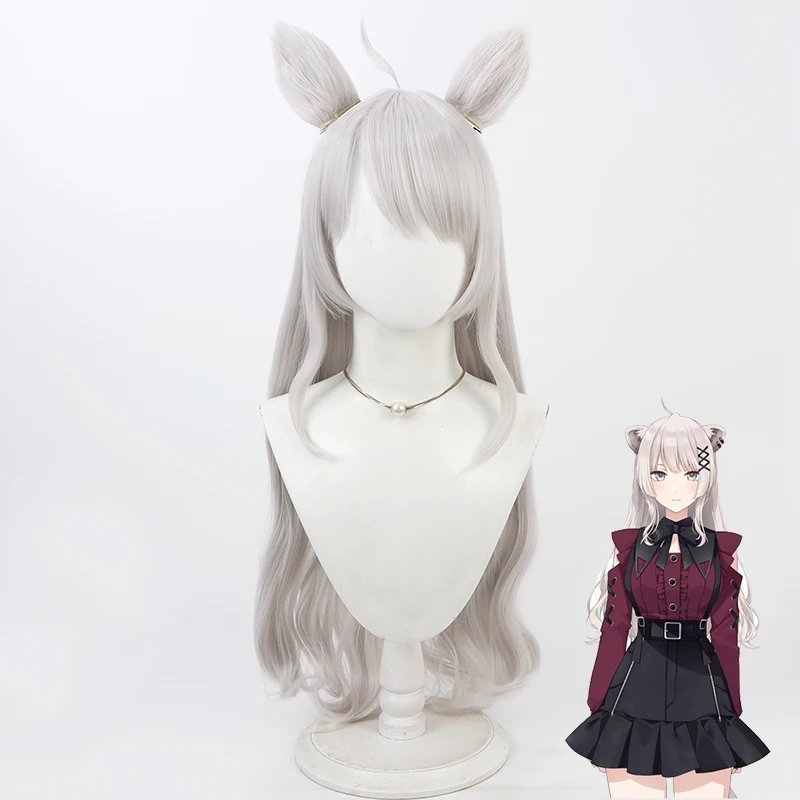 NIJISANJI الظاهري يوتيوب Vtuber Shishiro Bota شعر مستعار تأثيري هالوين كرنفال الدعائم الطرف الشعر الاصطناعية ألياف مقاومة للحرارة