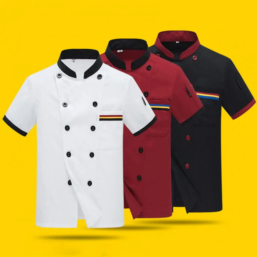 Unisex restaurante Chef uniforme, camisa de cozinha, manga curta, Chef Jacket, roupas de trabalho, Novo, 2023