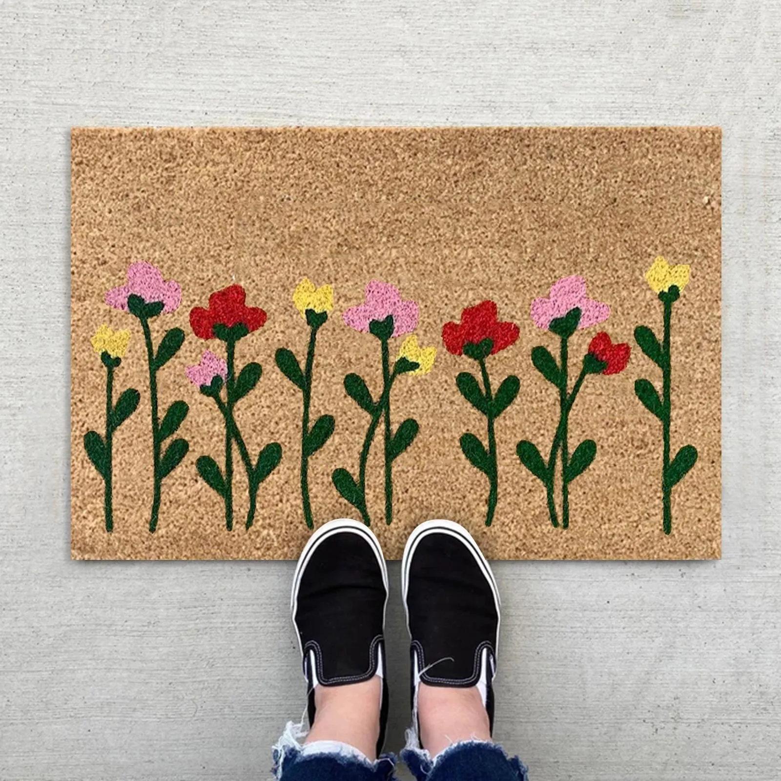 1PCS Hello Door Mat Absorbent Welcome Door Mat Non Slip Front Door Mat 40x60cm Low Profile Doormat for Bathroom Entryway