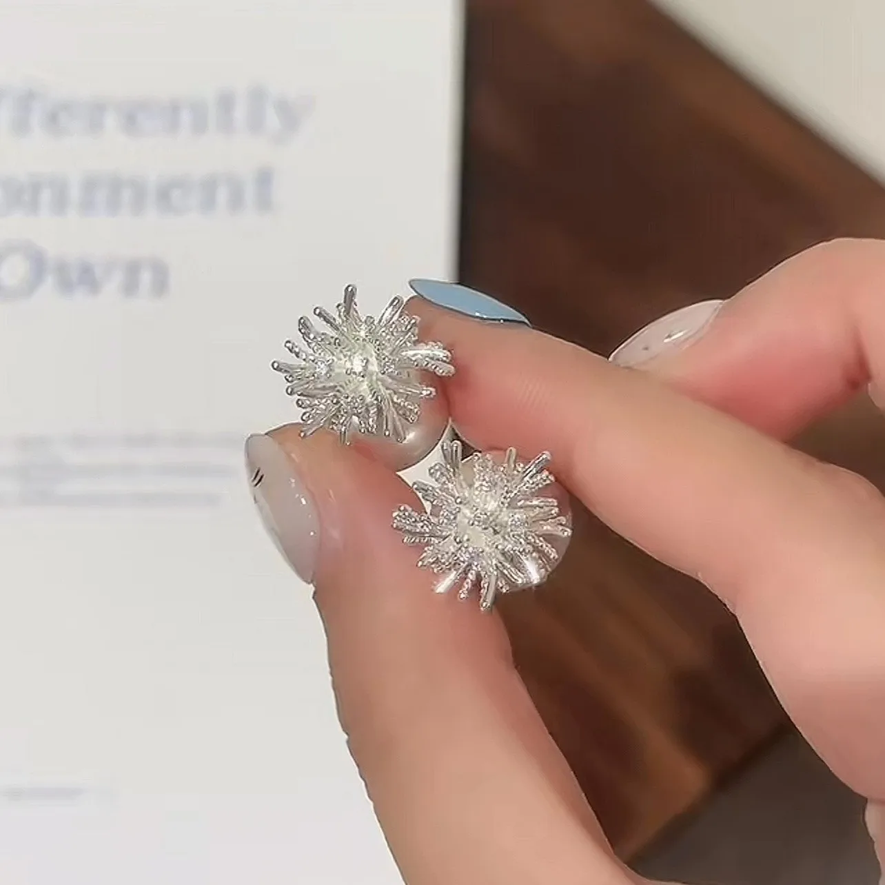 Wide Variety of Imitation pearl zirconia sparkling silver stud earrings Elegant earrings Chic ear accessories Gifts for woman