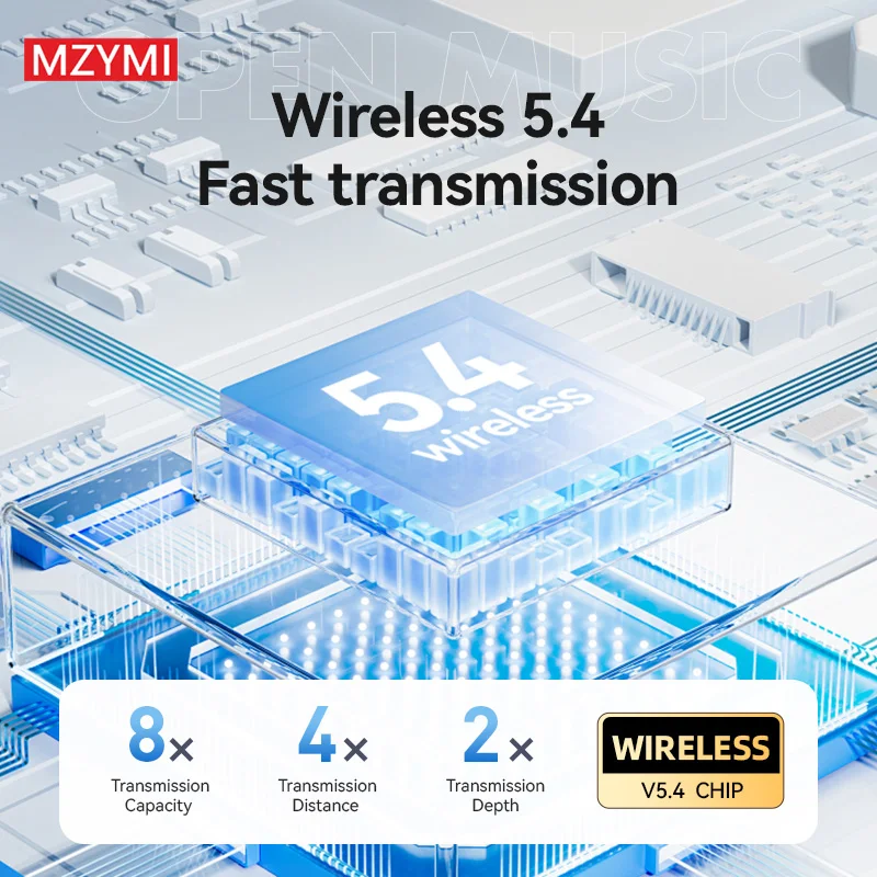 MZYMI-سماعة أذن لاسلكية بلوتوث ، أذن مفتوحة ، تحكم باللمس ، سماعة رأس رياضية للجري ، أندرويد iOS مع ميكروفون