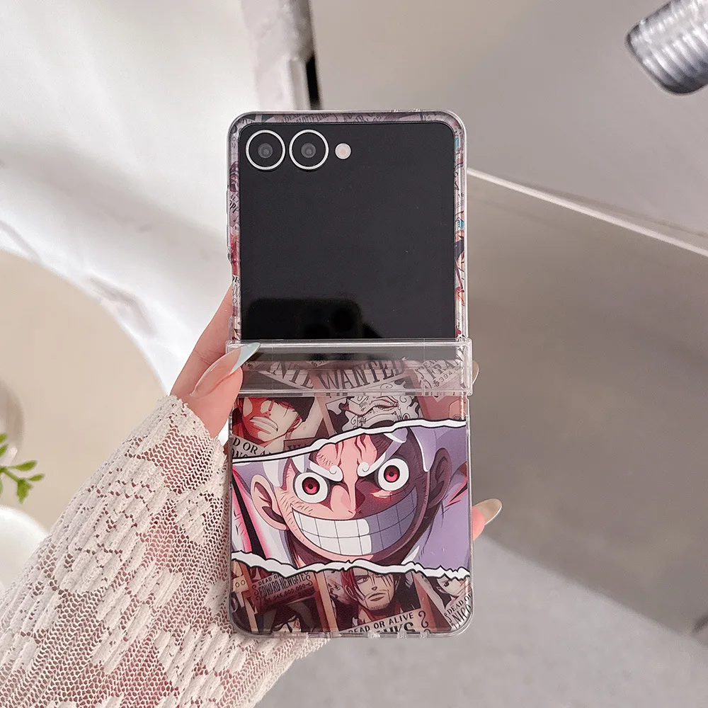 Modische Japan Anime One Piece Luffy Roronoa Zoro Handyhülle für Samsung Galaxy Z Flip 8 7 Harte PC-Rückabdeckung für Z Flip 6 5 Hülle