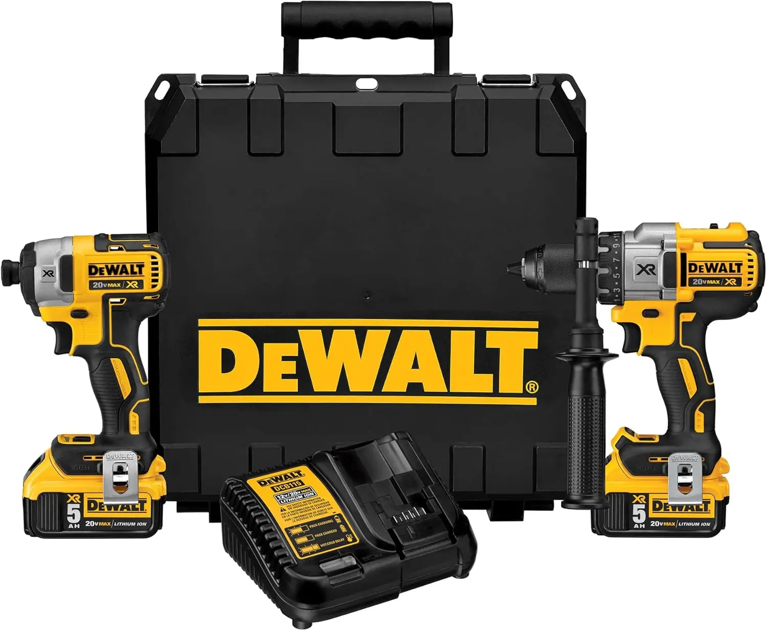 

DEWALT 20V MAX Hammer Drill and Impact Driver, Cordless Power Tool Combo Kit with 2 Batteries and Charger (DCK299P2)