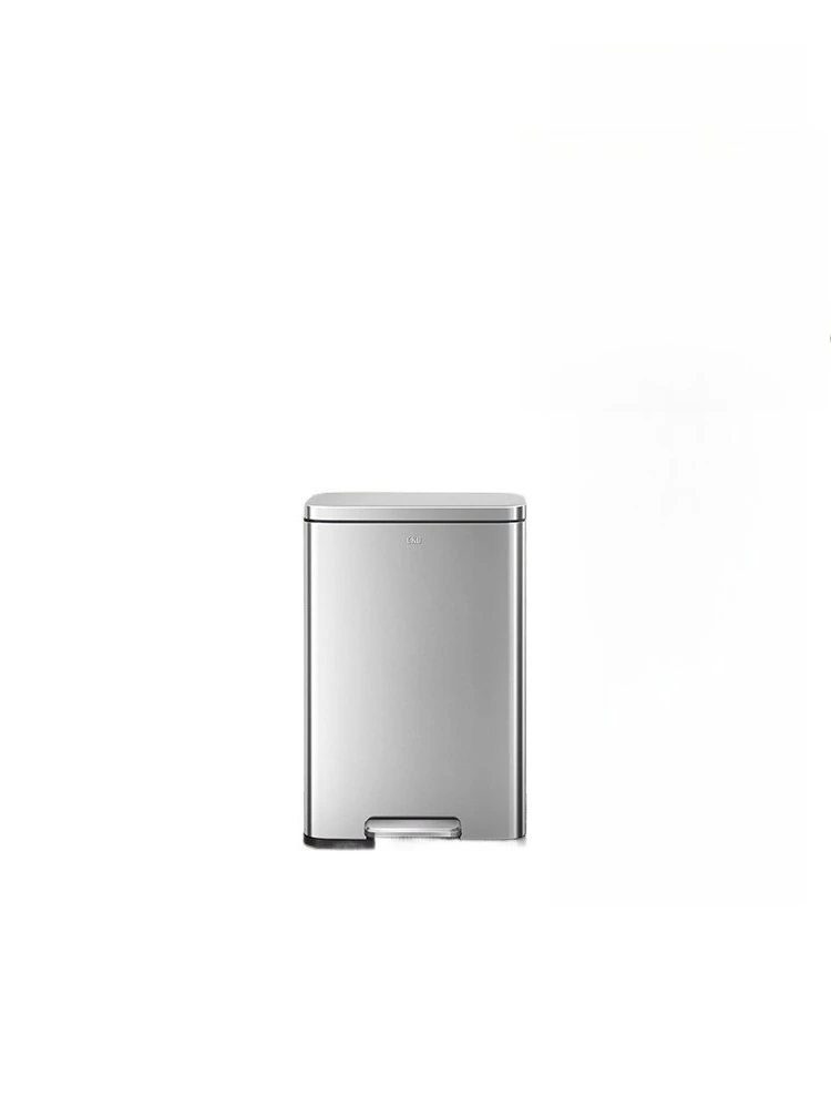 

Kitchen Trash Can Household Stainless Steel Foot Pedal with Lid Living Room Large Capacity High Aesthetic