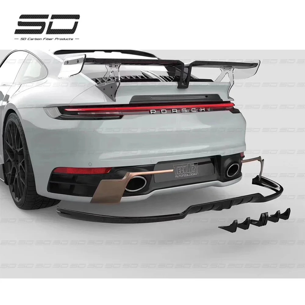 Rear Wing For 911 992 Carbon Fiber Techart Style Rear Spoiler Rear Wing  for  911 992