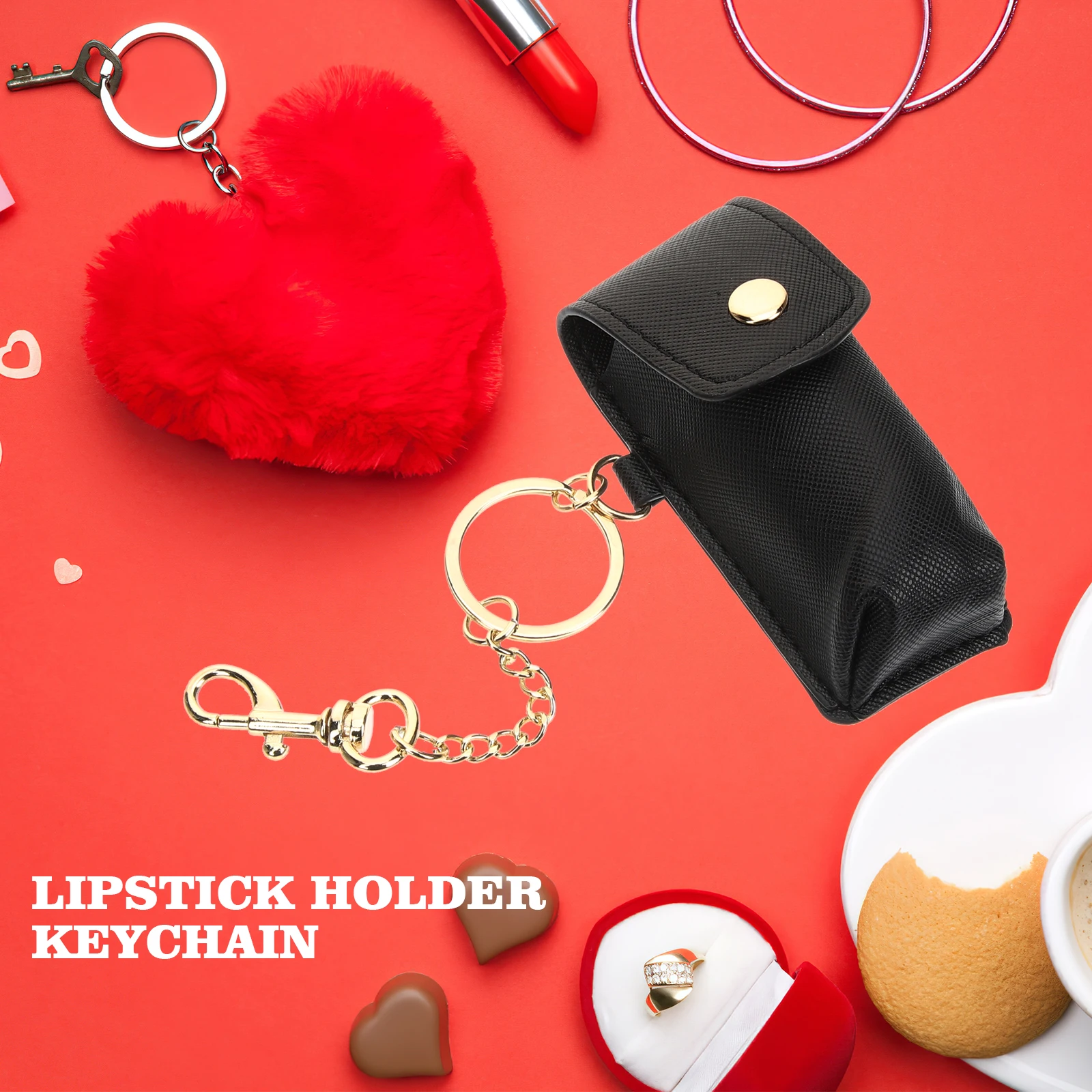 

Portable Lipstick Holder Keychain Compact Lip Balm Case Durable Travel Accessory Small Pouch For Purse Bag Organizer Gift For