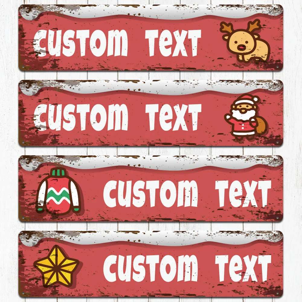 

1pc new Christmas elements winter Personalized Text Iron Wall Signs Metal Wall Plaque For Home Decor Living Room Bedroom