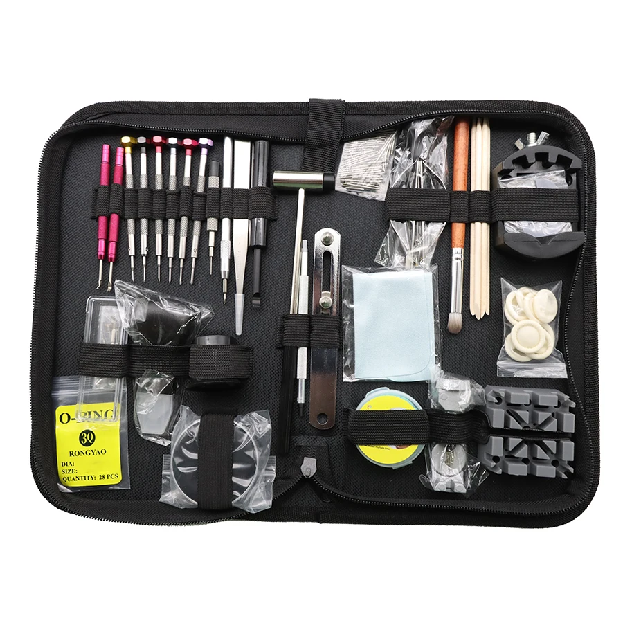 

Repair watch kit, open watch back cover, remove watch strap, replace watch hands and waterproof ring, clean watch