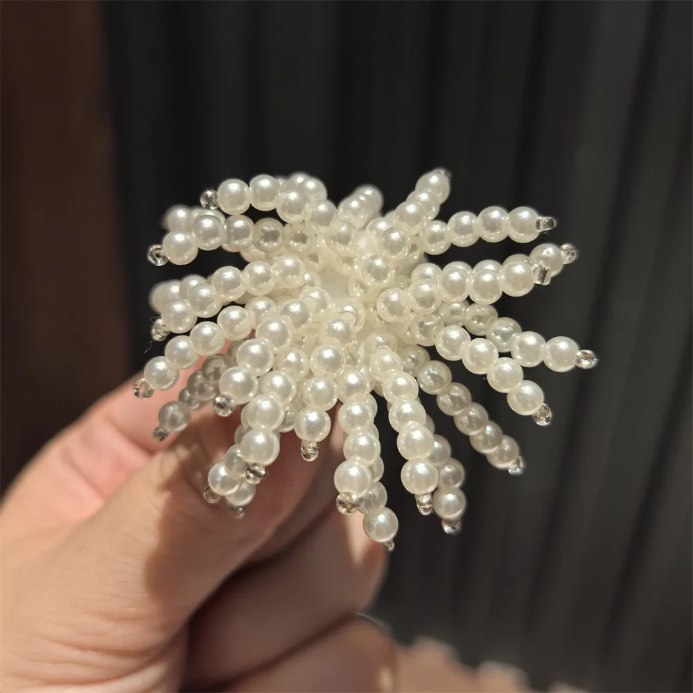 Shoe Charm for Clogs Pearl Crystal Bow Rhinestone Beaded Sequin Premium Lightweight High End Elegant Decorative Buckle Women