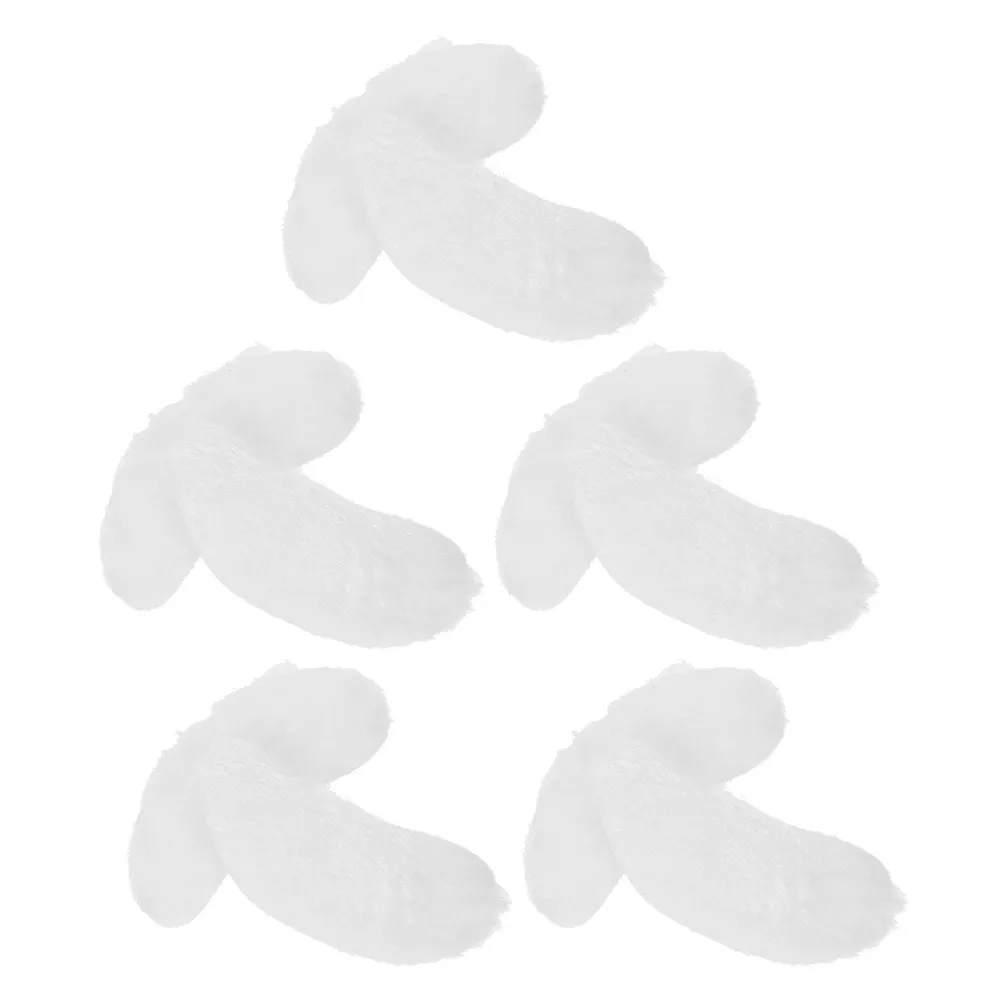 5 Pares de Cejas de Papá Noel, Cejas Sintéticas Blancas Adhesivas para Disfraces, Vello Facial para Fiestas, Maquillaje Teatral para Personas Mayores