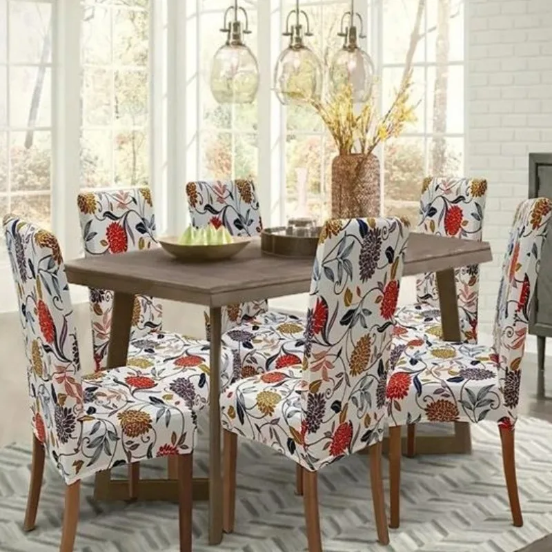 Printed Stretch Chair Cover Milk Silk Soft Skin Friendly Non Slip Dustproof Seat Protector Bestseller Universal Full Coverage