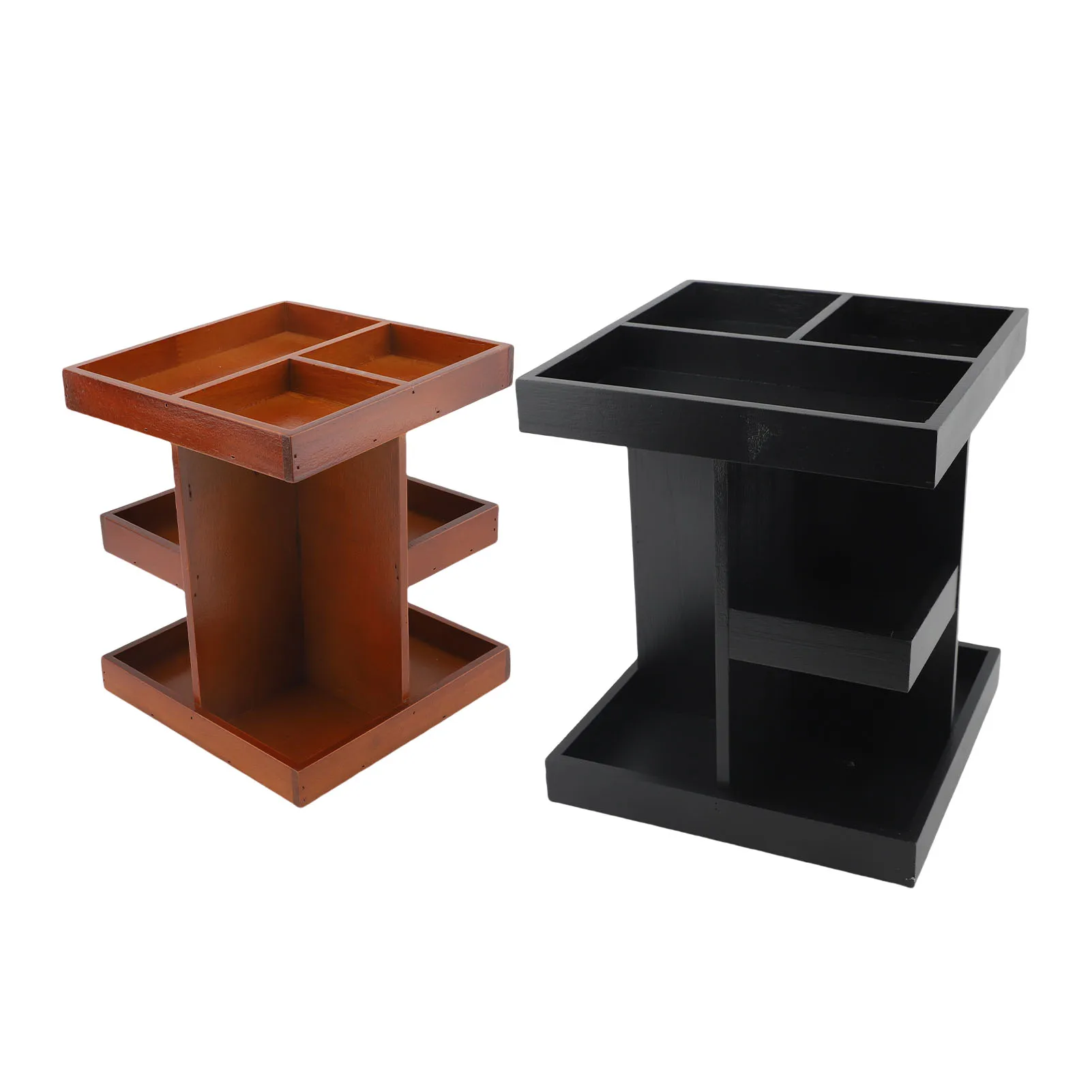 Perfume Shelf Perfume Stand 360° Rotating Large Capacity Wood Cologne Organizer for Watches Jewellery Car Keys