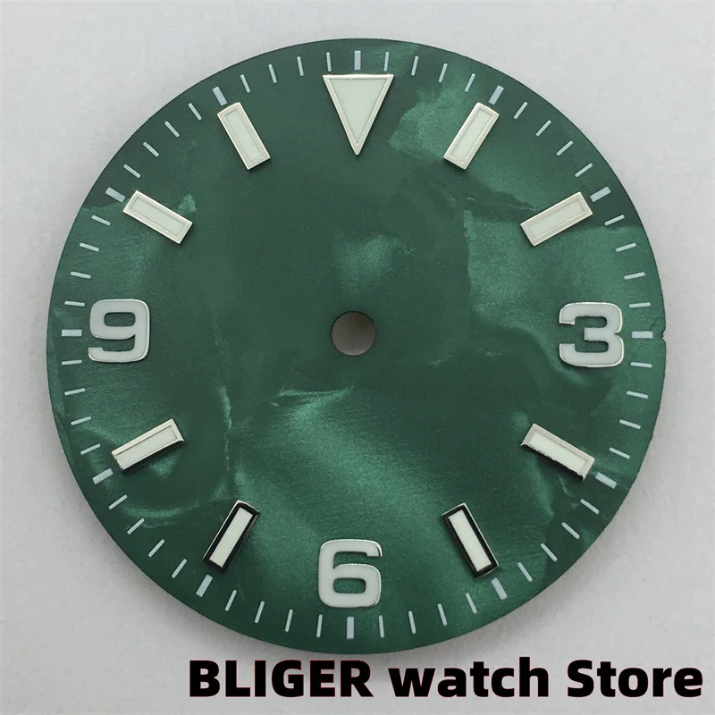 BLIGER 29mm Schwarz Weiß Blau Grün Orange Zifferblatt Shell Zifferblatt C3 Leuchtende Fit NH35 NH36ETA2824 PT5000 Miyota DG bewegung Uhr Teile