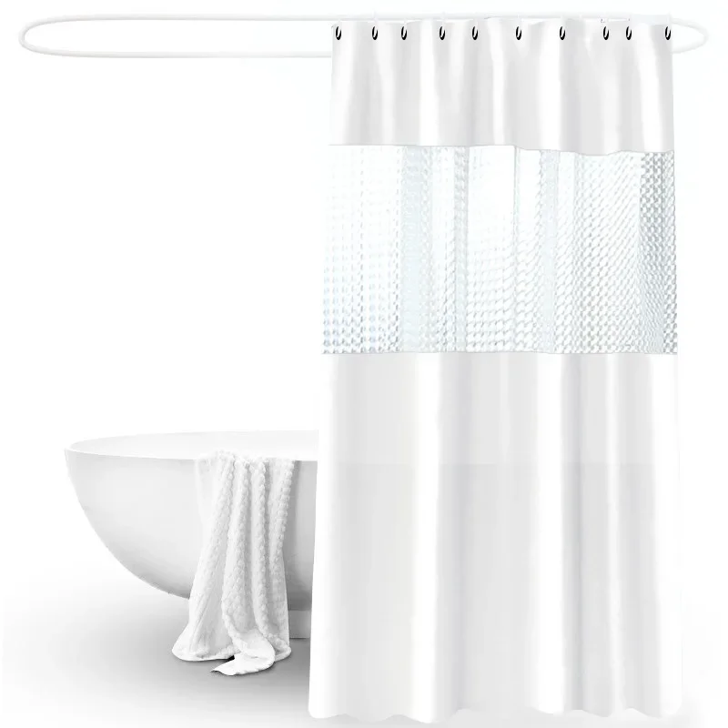 PEVA Thickened Splicing Shower Curtain Home Bathroom Decoration Bath Curtains Bathtub Large Bathing Cover 180*180CM with Hooks