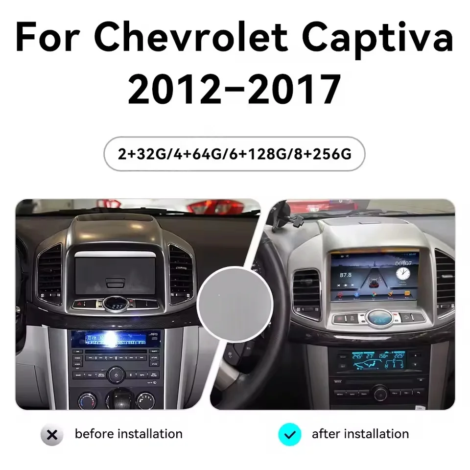 8'' Android 14 For Chevrolet Captiva 2014-2018 Touch Screen Navigation CarPlay Car Radio DSP BT 5.0 Multimedia Player 5G Audio