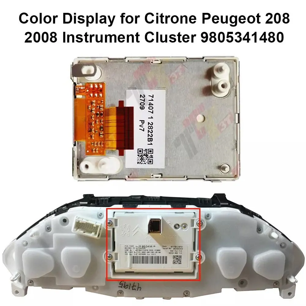 Dashboard Color Display for Citrone DS5 and Peugeot 208 2008 Instrument Cluster 9805341480
