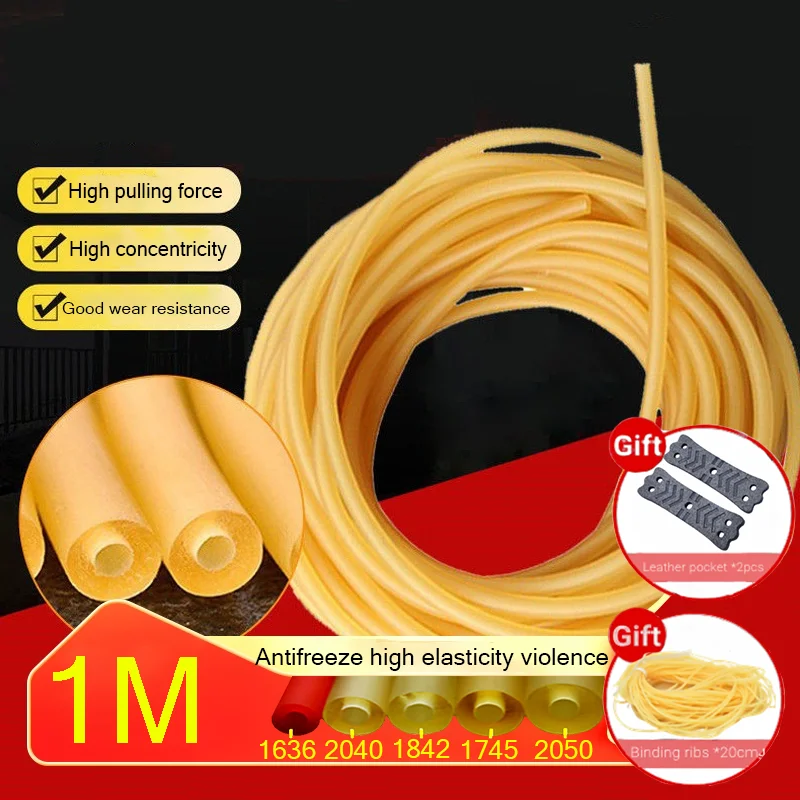 Natural Latex Slingshots Plain Colors Rubber Tube 1M For Hunting Shooting Catapults Elastic Band Slingshots Latex Accessories