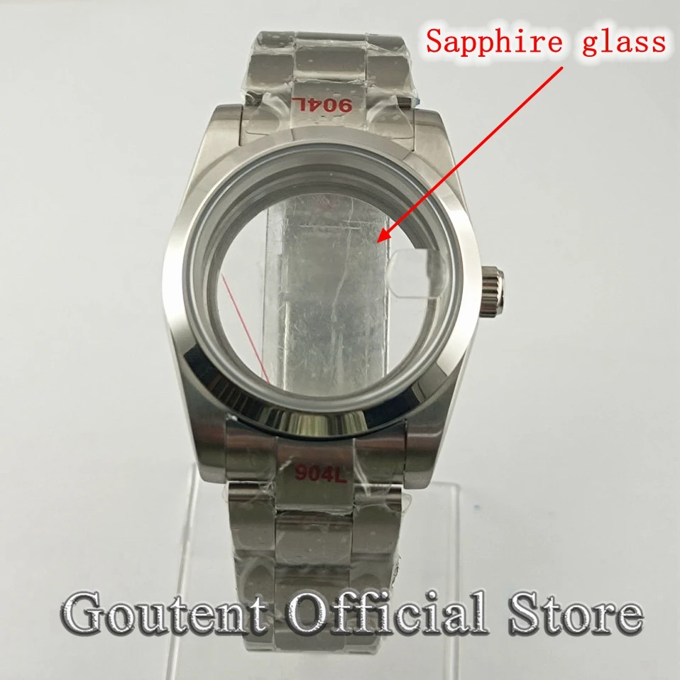 36mm 39mm Goutent Silver Brushed Watch Case With Strap Fit NH35 NH36 Miyota 8215/821A,DG2813 3804,ETA 2836 2824 PT5000 Movement