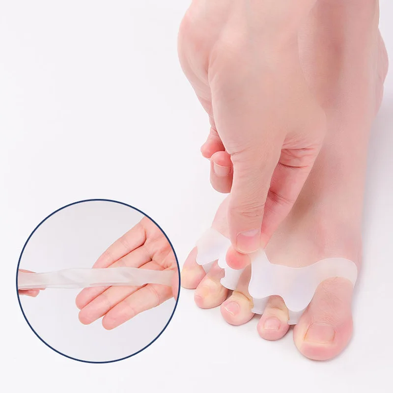 2Pcs Silicone Toe Separator Finger Foot Fingers Separators Foot Woman Man Bunion CorrectorHallux Valgus Corrector Toe Correction