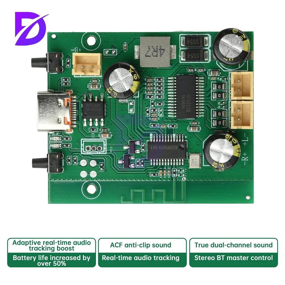 DC5V/3.7V バッテリー駆動 TWS ステレオ BT アンプボード 2 * 10W デュアルチャンネル 調整可能で充電可能