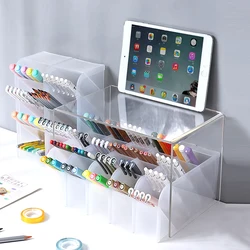Oblique Insertion Type Stand For Pen Desktop Shelf Organizer For Cosmetics Makeup Brush Storage Box Office Stationery Organizer