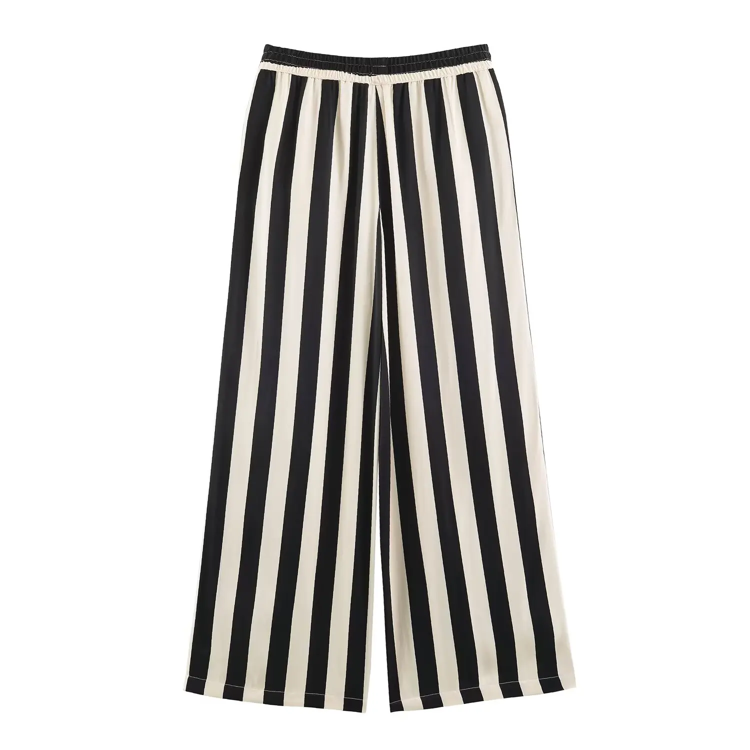 KONDALA Damen Trendiger Eleganter Gestreifter Hosenanzug, Neckholder-Top mit überkreuztem Kragen, Hose mit elastischem Bund, Sommer-Freizeit-Chic-Set 2026 – Detail 15