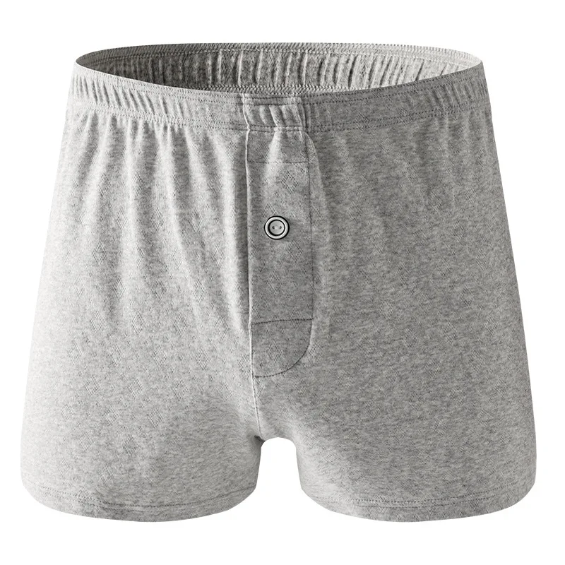 

Men's Cotton Lounge Shorts Loose Fit Breathable Comfortable Boxer Shorts With Button Fly For Men