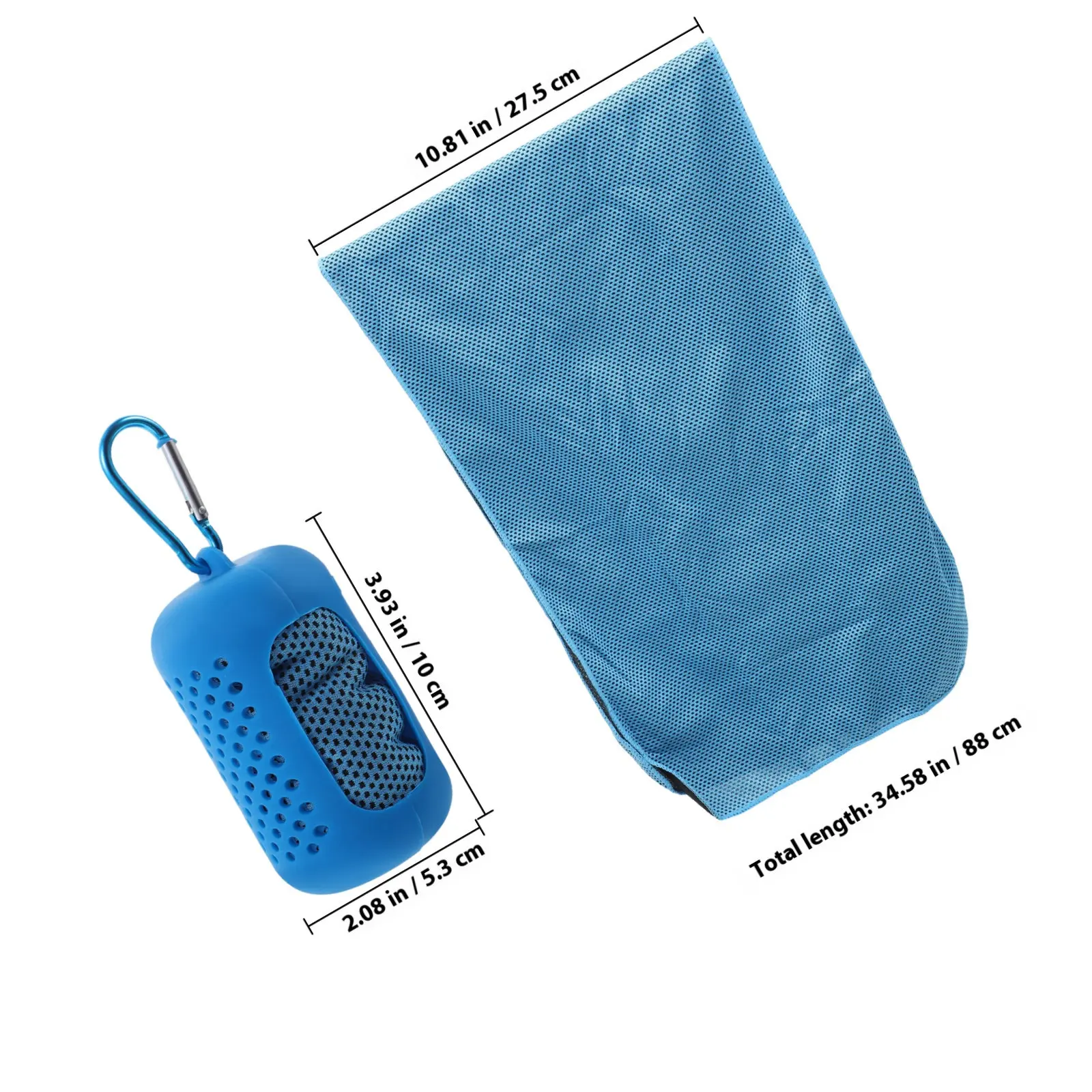 2Sets Summer Quick Drying Cooling Towel Skin-Friendly Highly Absorbent Portable Sports Towel for Cycling Yoga Swimming Fitness