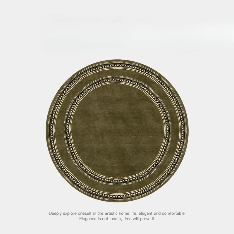 French retro style round green medieval machine washable cloakroom living room sofa coffee table bedroom bedside carpet