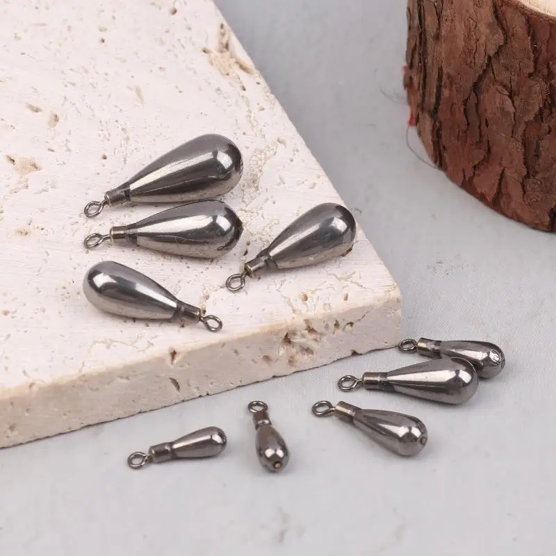 التنغستن الصلب الصيد الوزن قالب 1.3-14 جرام قطرة النار قلادة قطب Pesca المعادن تهزهز يلقي معالجة الغرق