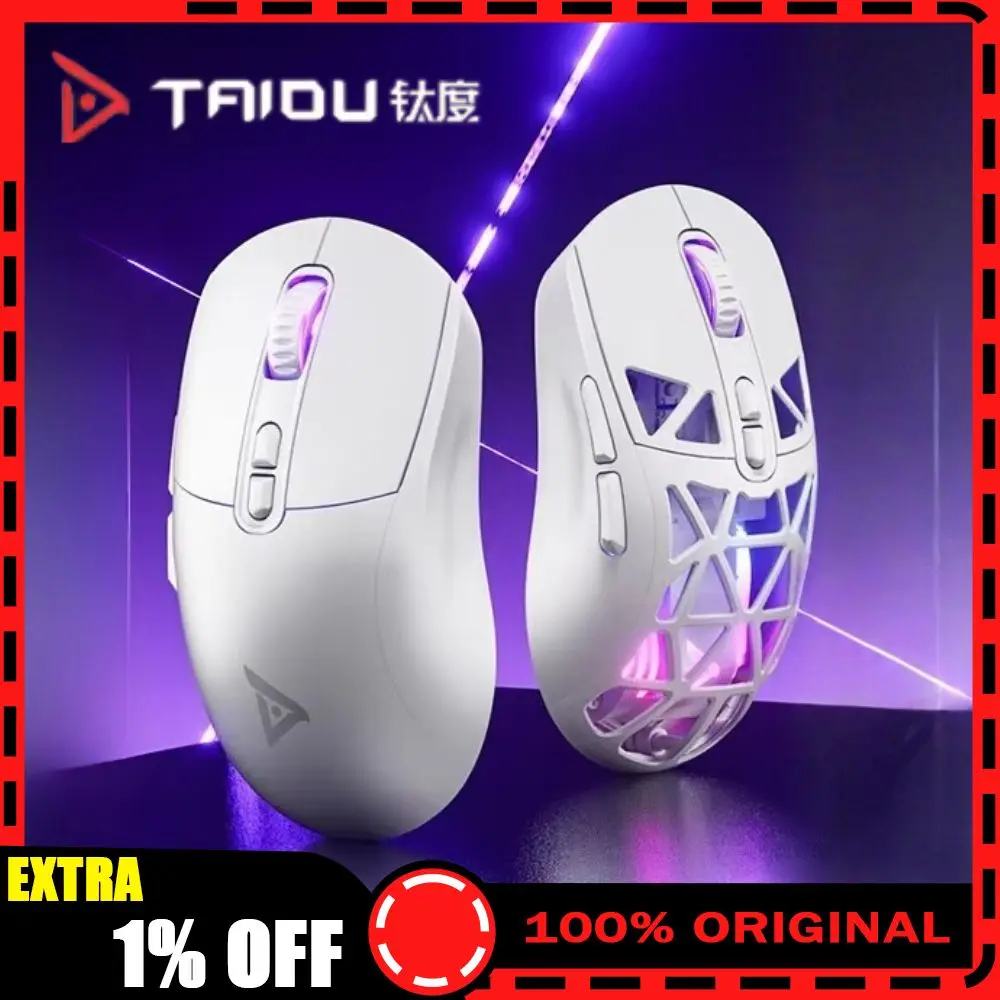 

Беспроводная игровая мышь TAIDU TSG809 с полыми кнопками, тремя режимами, ультралегкая, 2.4G, для киберспорта, сенсор PCPAW3311, бесшумная, с микро-кнопками