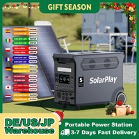SOLARPLAY 3600W Portable Power Station 3840WH Outdoor Generator With Folable Solar Panels For Home Emergency Outdoor Camping