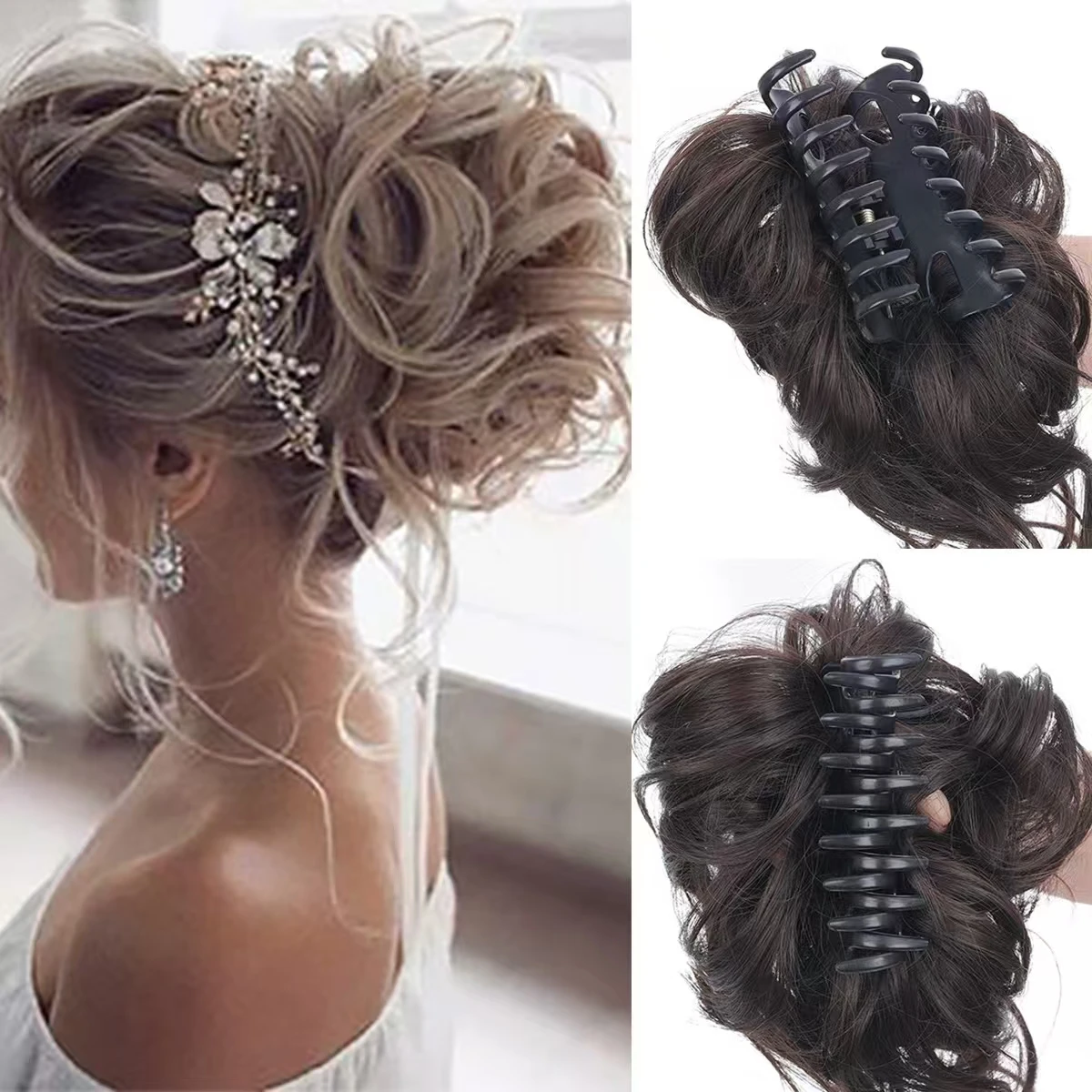 

Long Hair Bun Synthetic Wig Gripper Style for Women Easy to Wear Comfortable Fake Bun for Quick Hair Styling Transformation