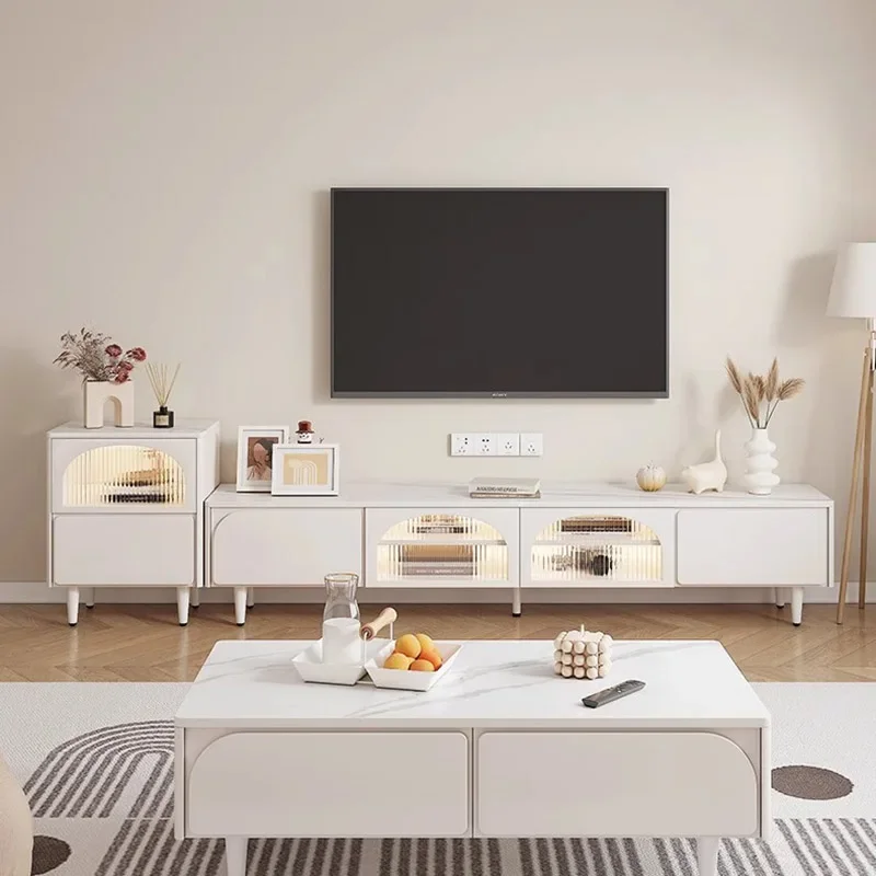 

Светодиодный шкаф для телевизора в гостиную, белый дисплей для хранения, роскошные телевизионные стойки, развлекательная стойка для ТВ, мебель для салона, MQ50DS