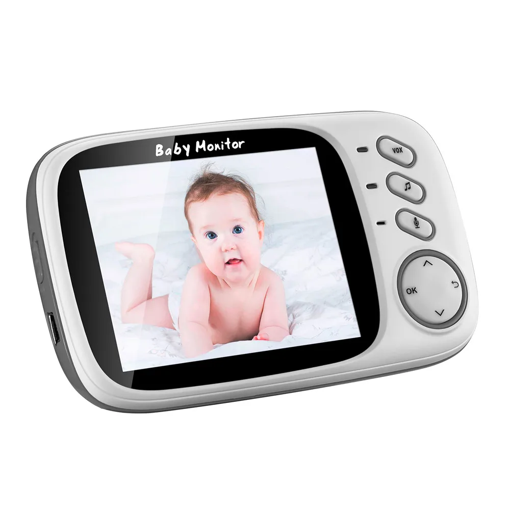 Tela LCD de 3,2 polegadas 2,4 GHz infravermelho Visão noturna Vídeo Babá Babyphone Áudio Bebê com câmera VB603