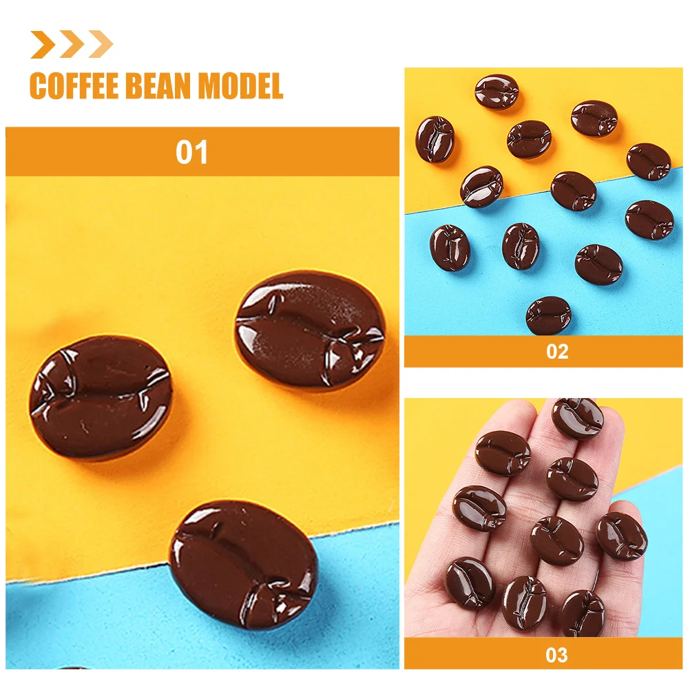 

25pcs Simulation Coffee Beans Resin Faux Coffee Beans Prop For Diy Craft Decor Phone Case Ornament Home Wedding Party Decoration