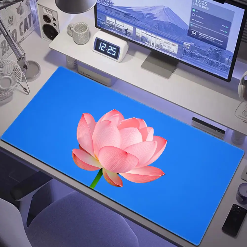 

HYBXAXC Pink Lotus Flower Large Gaming Mouse Pad, Non-Slip Extended Desk Mat for Office Waterproof Keyboard Pad for Laptop PC