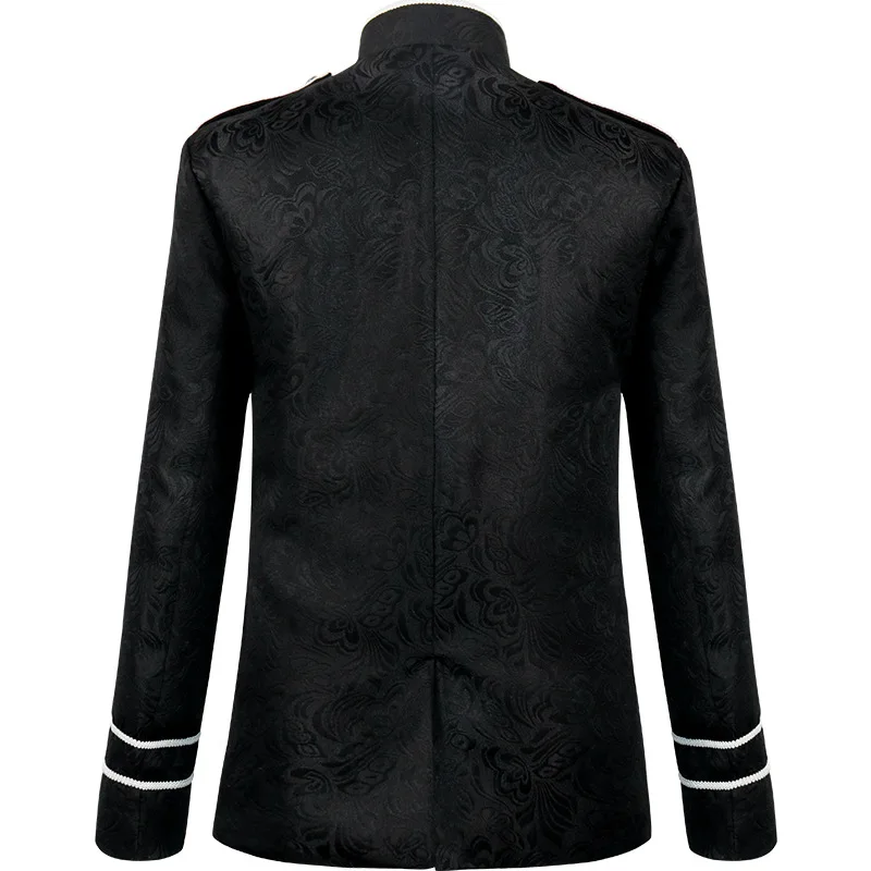2026 New Men's Black Steam Punk Jacket, Gothic Beige Coat, Single-breasted Stand-up Collar Victorian Coat, 2025 New