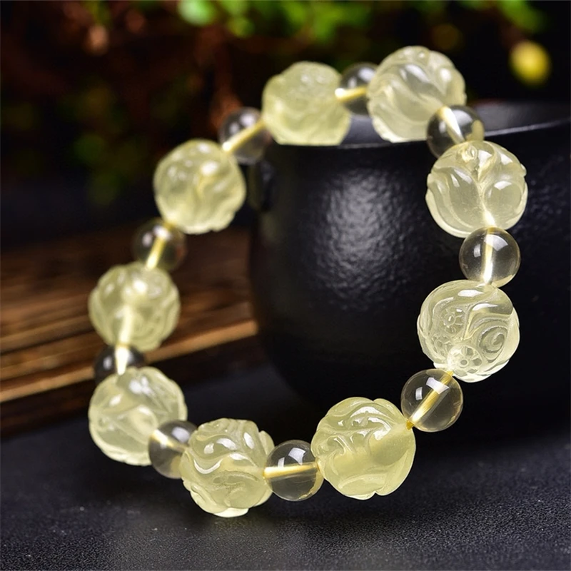 Natural Citrine Fox Fairy Bead Bracelet For Women Men Love Gift Crystal Beads Strands Jewelry Gift 1PCS