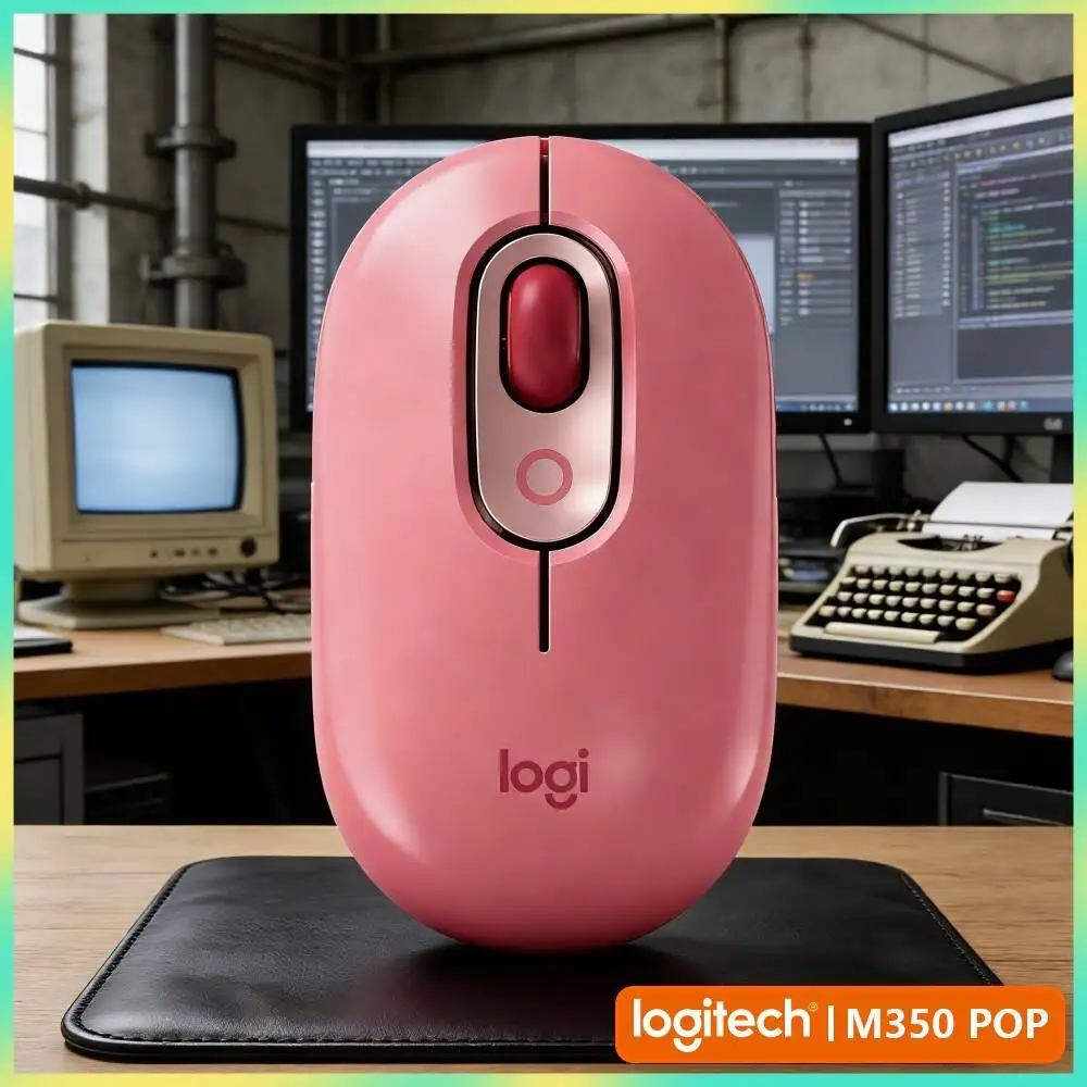 Eco-Friendly Logitech M350 POP Mouse Recycled Plastic Silent Scroll Multi-Device for Gaming Tablet and Handheld Console Use