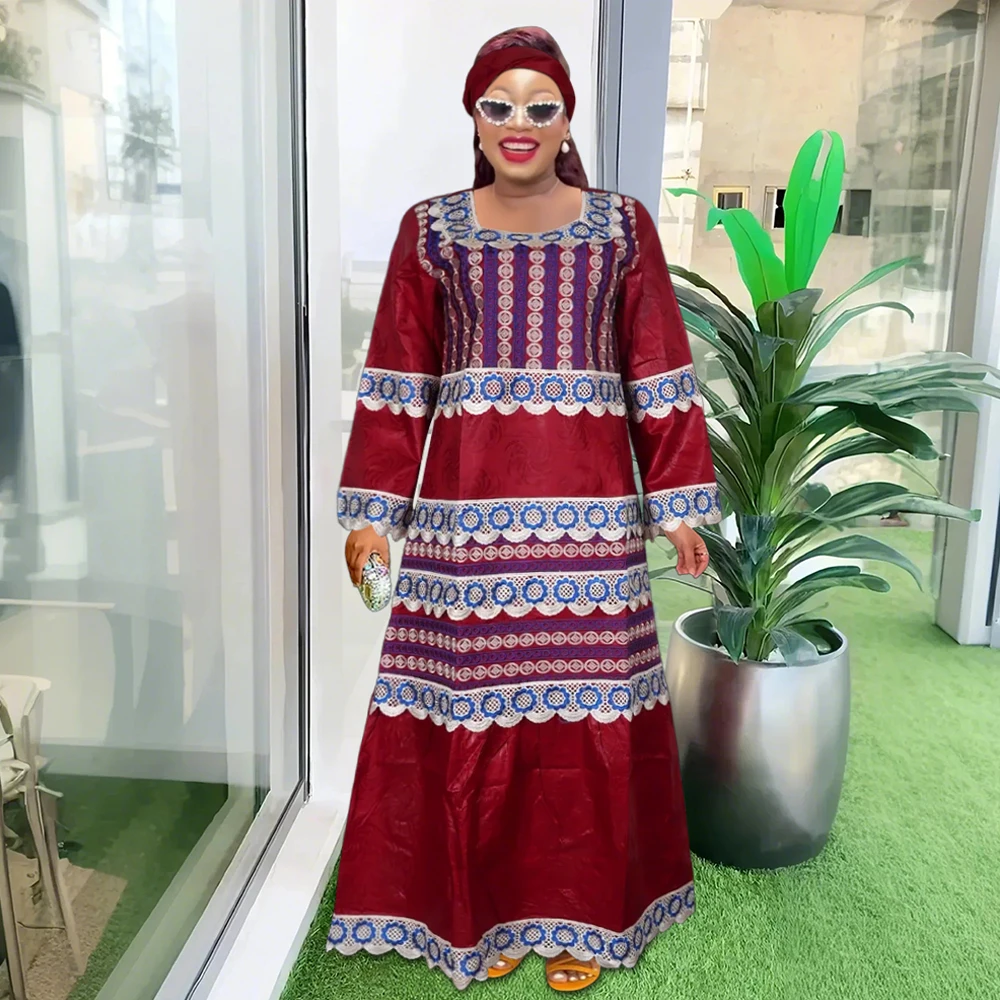 H & d novo estilo feminino vestidos africanos tradicionais bazin bordados de alta qualidade vestidos tradicionais para ocasiões de festa de casamento