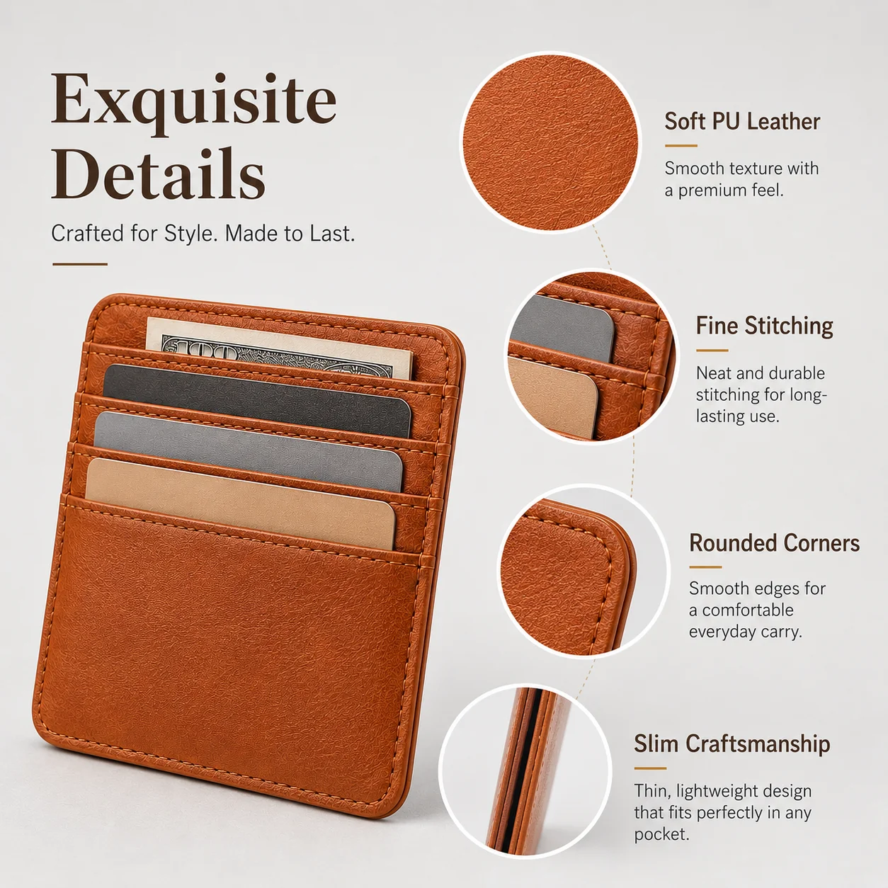 4-car multi-color small card bag with multiple card slots, portable card storage, PU small card holder