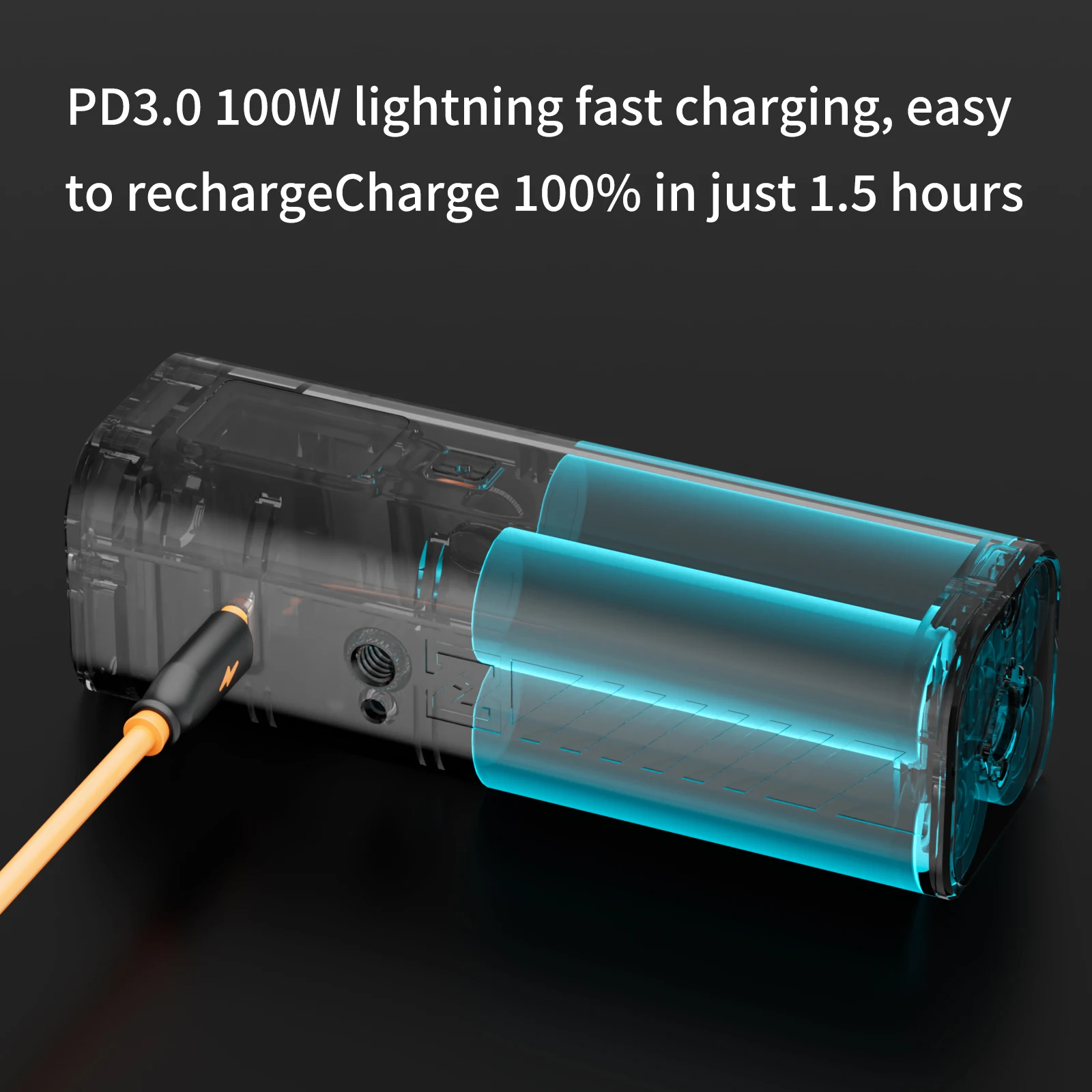 ZGCINE ZG-H50 50W Battery Grip Power Supply Handle with 1/4-20 screw Support PD 100w For GODOX ZHIYUN Photography Video Light