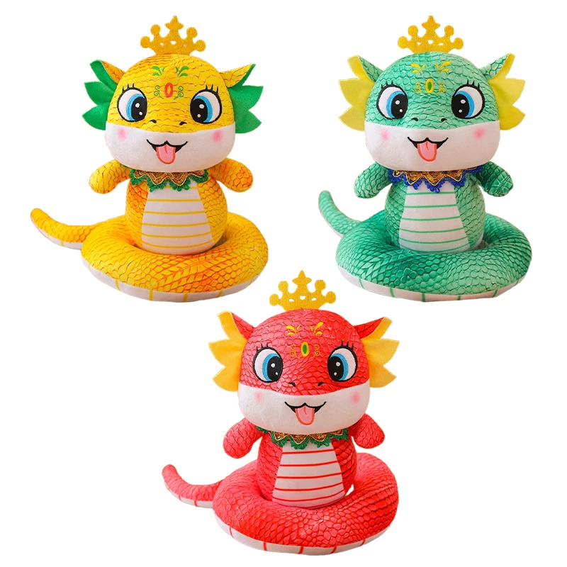 Lovely Colorful Cartoon Snake Elf Plush Toys Mascot Doll Of Chinese Zodiac Lucky Blessing Gift To Friends Car/Room/Desk Decor